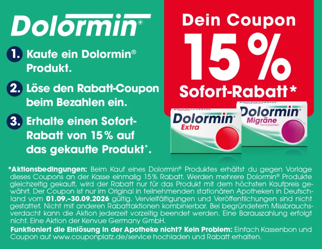 Dolormin 15 % Rabat-Aktion